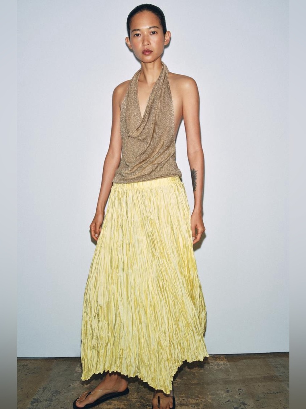 ZARA ZW COLLECTION PLEATED LONG SKIRT